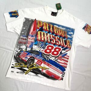 Vintage NASCAR Dale Jarrett Ford Patriot Missile AOP T-Shirt - L